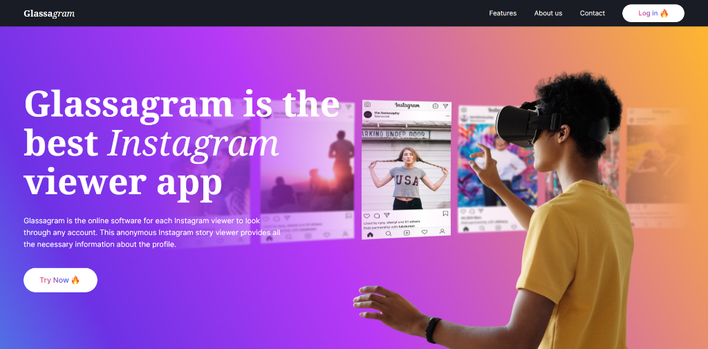 Glassagram نرم افزار جاسوسی  حساب اینستاگرام